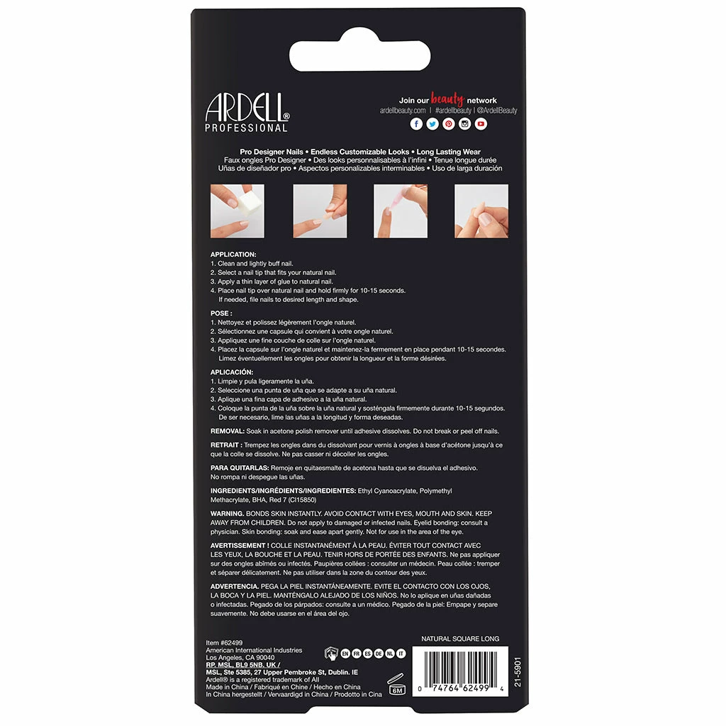 New Arrivals Ardell Nails Nail Addict Natural False Nails - Natural Square Long (Multipack) 4 New Arrivals Ardell Nails Nail Addict Natural False Nails - Natural Square Long (Multipack)