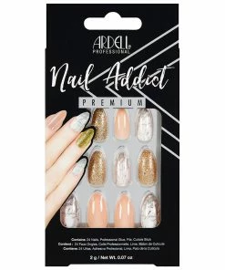 Ardell Nails Nail Addict Premium False Nails - Pink Marble And Gold New Arrivals