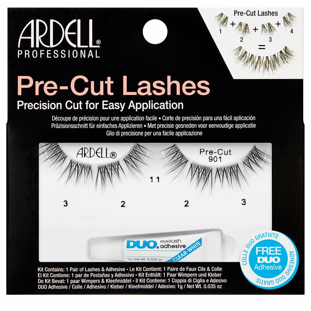Ardell Pre-Cut Lashes Black (with DUO Glue) - #901 New Arrivals 3 Ardell Pre-Cut Lashes Black (with DUO Glue) - #901 New Arrivals