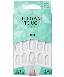 Elegant Touch False Nails Coffin Long Length - Bare