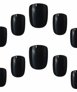 New Arrivals Elegant Touch False Nails Square Short Length - Black