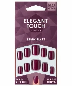 Elegant Touch False Nails Squoval Short Length - Berry Blast