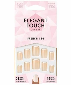 Elegant Touch False Nails Squoval Short Length - French 114