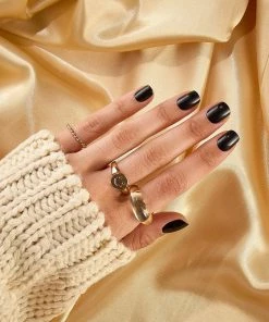 Elegant Touch False Nails Squoval Short Length - Midnight Black New Arrivals