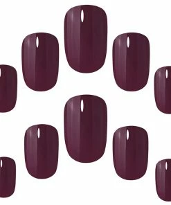Elegant Touch False Nails Squoval Short Length - Perfect Plum New Arrivals