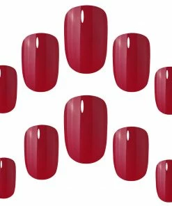 New Arrivals Elegant Touch False Nails Squoval Short Length - Rich Red