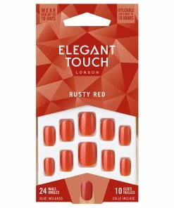 New Arrivals Elegant Touch False Nails Squoval Short Length - Rusty Red