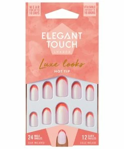 Elegant Touch Luxe Looks False Nails Oval Medium Length - Hot Tip New Arrivals