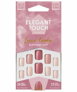 New Arrivals Elegant Touch Luxe Looks False Nails Squoval Short Length - Birthday Suit