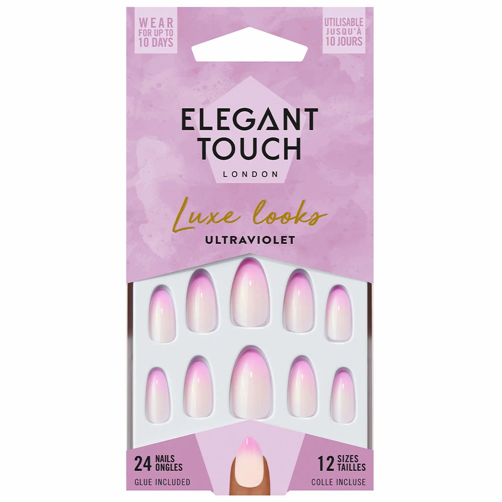 Elegant Touch Luxe Looks False Nails Stiletto Medium Length - Ultraviolet 3 Elegant Touch Luxe Looks False Nails Stiletto Medium Length - Ultraviolet