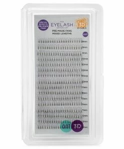Eyelash Emporium 3D D Curls Pre-Made Fans 0.07 Mixed Lengths (9mm, 10mm, 11mm, 12mm) Best Sellers