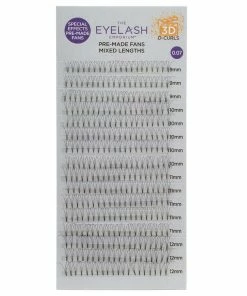 Eyelash Emporium 3D D Curls Pre-Made Fans 0.07 Mixed Lengths (9mm, 10mm, 11mm, 12mm) Best Sellers