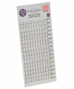 Eyelash Emporium 4D C Curls Pre-Made Fans 0.07 Mixed Lengths (9mm, 10mm, 11mm, 12mm)
