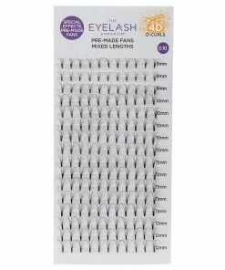 Eyelash Emporium 4D D Curls Pre-Made Fans 0.10 Mixed Lengths (9mm, 10mm, 11mm, 12mm) Best Sellers