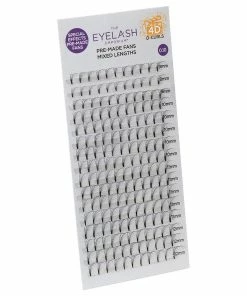 Eyelash Emporium 4D D Curls Pre-Made Fans 0.10 Mixed Lengths (9mm, 10mm, 11mm, 12mm) Best Sellers
