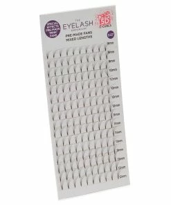 Eyelash Emporium 5D C Curls Pre-Made Fans 0.07 Mixed Lengths (9mm, 10mm, 11mm, 12mm) Best Sellers