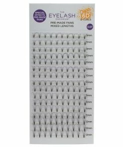 Eyelash Emporium 6D D Curls Pre-Made Fans 0.07 Mixed Lengths (9mm, 10mm, 11mm, 12mm) Best Sellers
