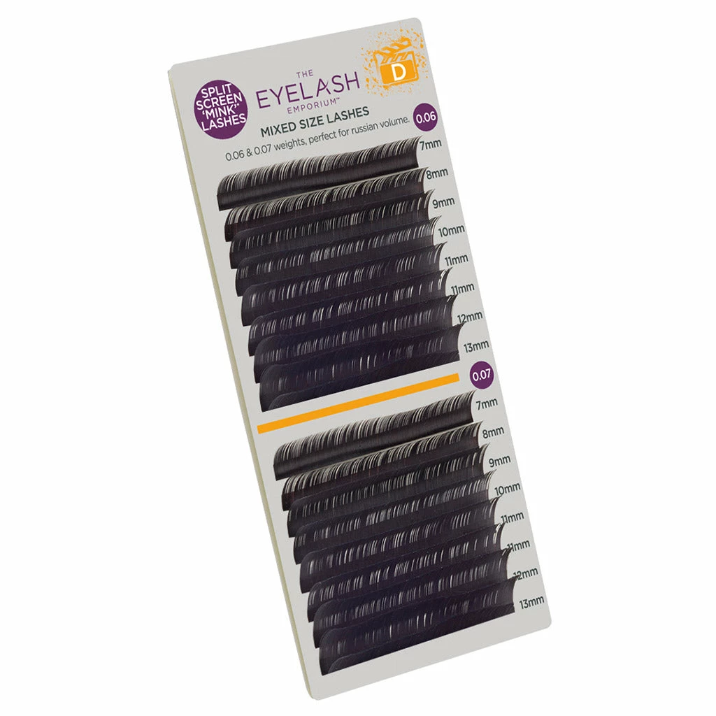 Eyelash Emporium Mink Effect D Curls 0.06 & 0.07 Mixed Lengths (7mm-13mm) Best Sellers 4 Eyelash Emporium Mink Effect D Curls 0.06 & 0.07 Mixed Lengths (7mm-13mm) Best Sellers