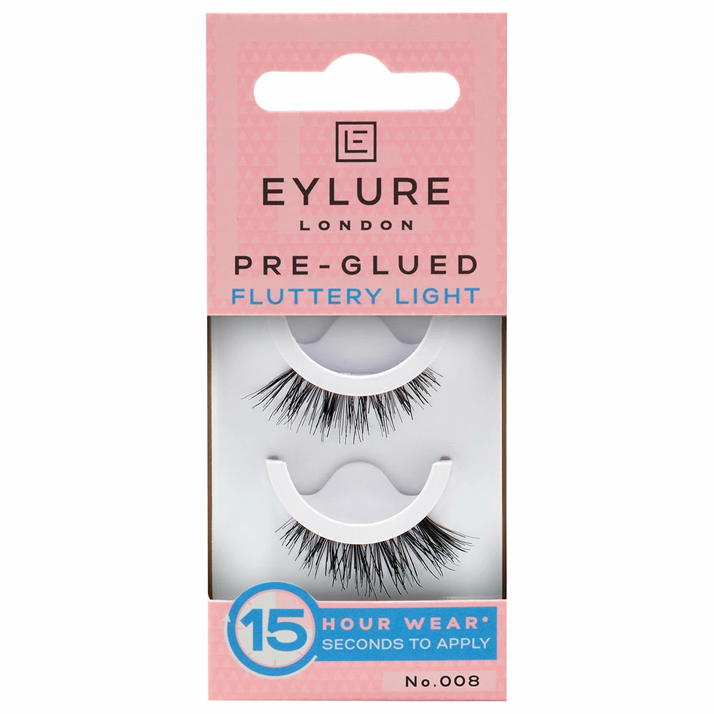 Eylure Fluttery Light Pre-Glued Lashes 008 3 Eylure Fluttery Light Pre-Glued Lashes 008