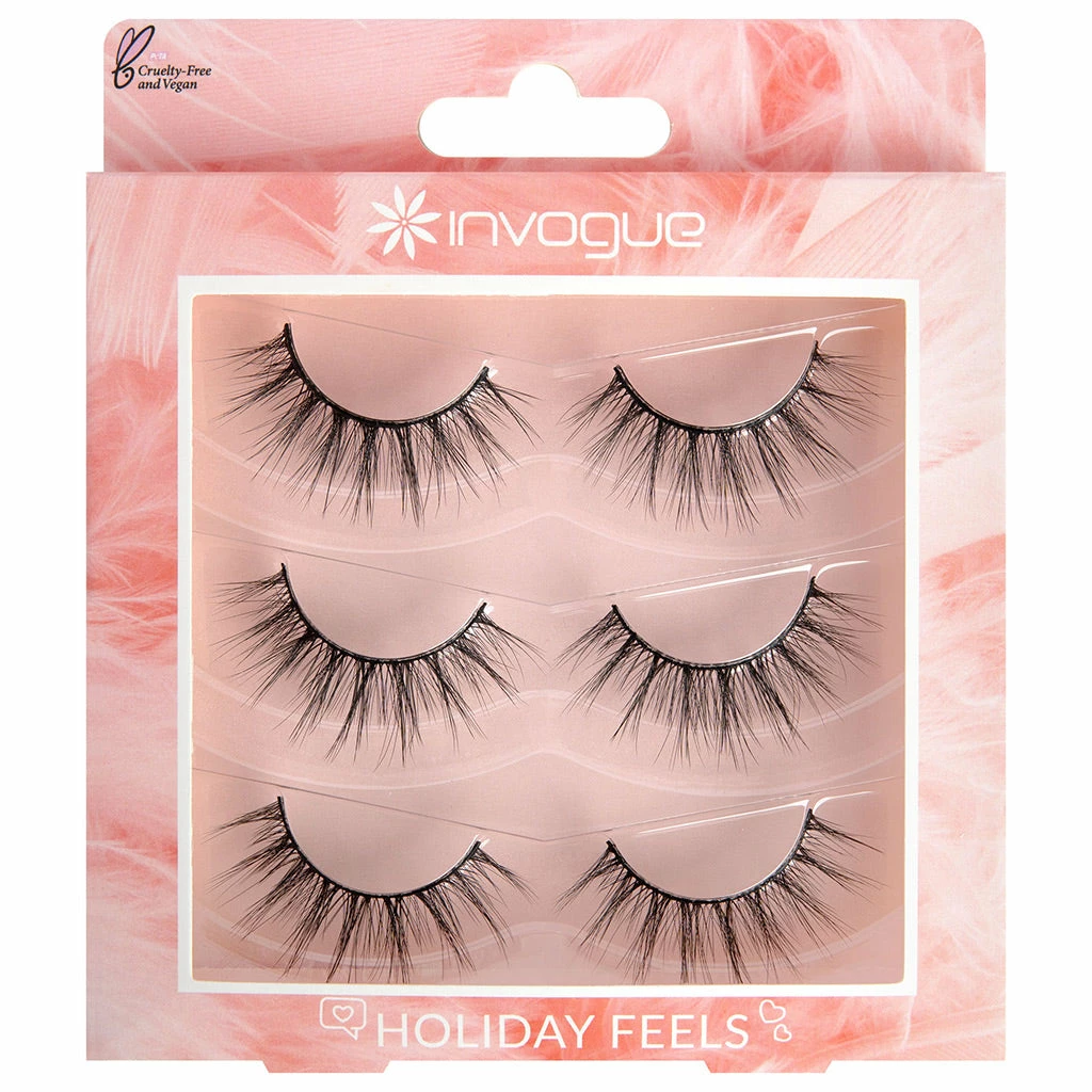 Invogue False Eyelashes Holiday Feels Multipack (3 Pairs) 3 Invogue False Eyelashes Holiday Feels Multipack (3 Pairs)