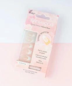 Invogue False Nails Coffin Medium Length - Classic French Natural Bare 9 Invogue False Nails Coffin Medium Length - Classic French Natural Bare