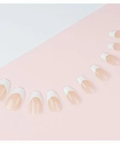 Invogue False Nails Coffin Medium Length - Classic French Natural Bare 10 Invogue False Nails Coffin Medium Length - Classic French Natural Bare