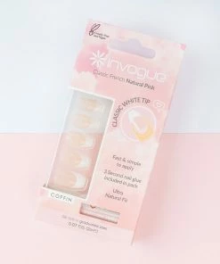 Invogue False Nails Coffin Medium Length - Classic French Natural Pink New Arrivals 9 Invogue False Nails Coffin Medium Length - Classic French Natural Pink New Arrivals