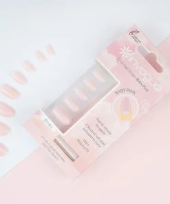 Invogue False Nails Oval Medium Length - Baby Pink