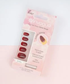 Invogue False Nails Oval Medium Length - Classic Rouge New Arrivals
