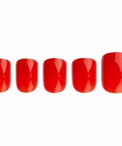 New Arrivals Invogue False Nails Square Medium Length - Bright Red