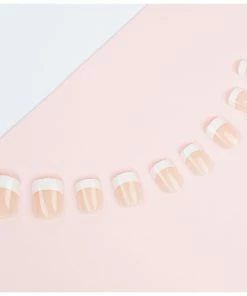 New Arrivals Invogue False Nails Square Medium Length - Classic French Natural Pink 10 New Arrivals Invogue False Nails Square Medium Length - Classic French Natural Pink