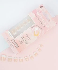New Arrivals Invogue False Nails Square Medium Length - Classic French Natural Pink 11 New Arrivals Invogue False Nails Square Medium Length - Classic French Natural Pink