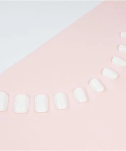 New Arrivals Invogue False Nails Square Medium Length - Classic White