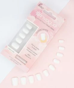 New Arrivals Invogue False Nails Square Medium Length - Classic White