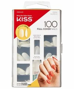 Kiss Lashes New Arrivals Kiss False Nails - Full Cover Active Oval Nails