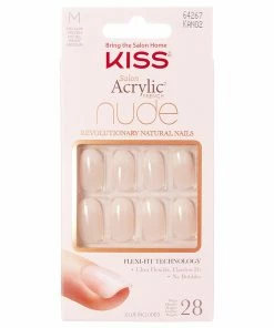 Kiss Lashes Kiss False Nails Salon Acrylic Nude French Nails - Graceful