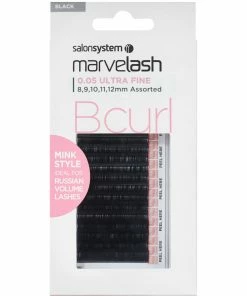 Salon System Marvelash B Curl Lashes 0.05 Ultra Fine Mink Style, Assorted Length (8, 9, 10, 11, 12mm) Best Sellers