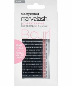 Salon System Marvelash B Curl Lashes 0.07 Extra Fine Mink Style, Assorted Length (8, 9, 10, 11, 12mm) Best Sellers