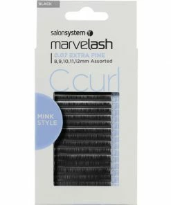 Salon System Marvelash C Curl Lashes 0.07 Extra Fine Mink Style, Assorted Length (8, 9, 10, 11, 12mm)