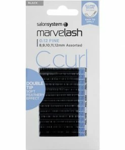 Salon System Marvelash C Curl Lashes 0.12 Fine Double Tip, Assorted Length (8, 9, 10, 11, 12mm)