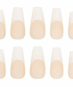 New Arrivals Nail HQ False Nails Long Coffin - French