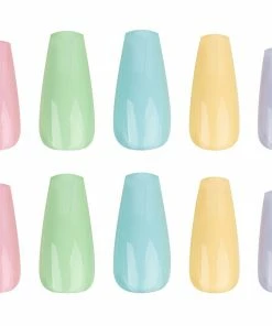 Nail HQ False Nails Long Coffin - Mixed Pastels