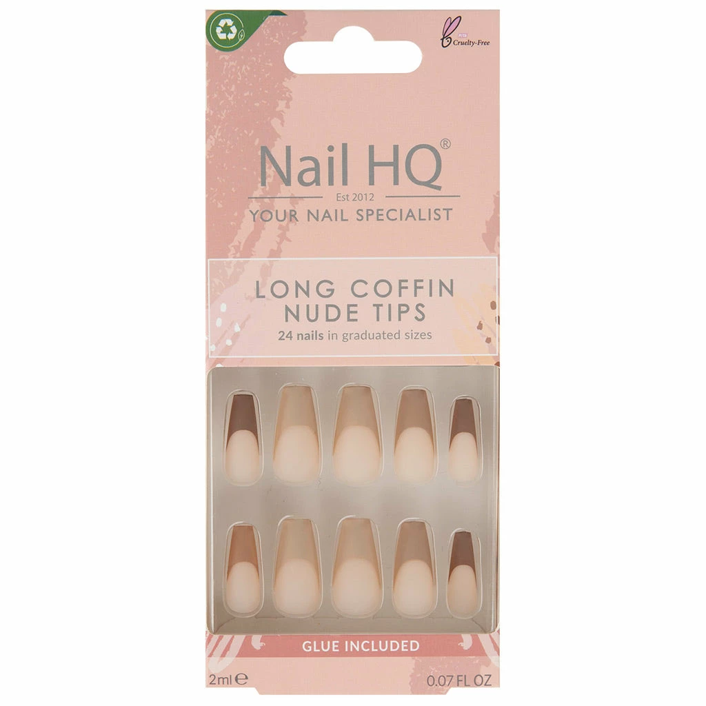 Nail HQ False Nails Long Coffin - Nude Tips New Arrivals 3 Nail HQ False Nails Long Coffin - Nude Tips New Arrivals