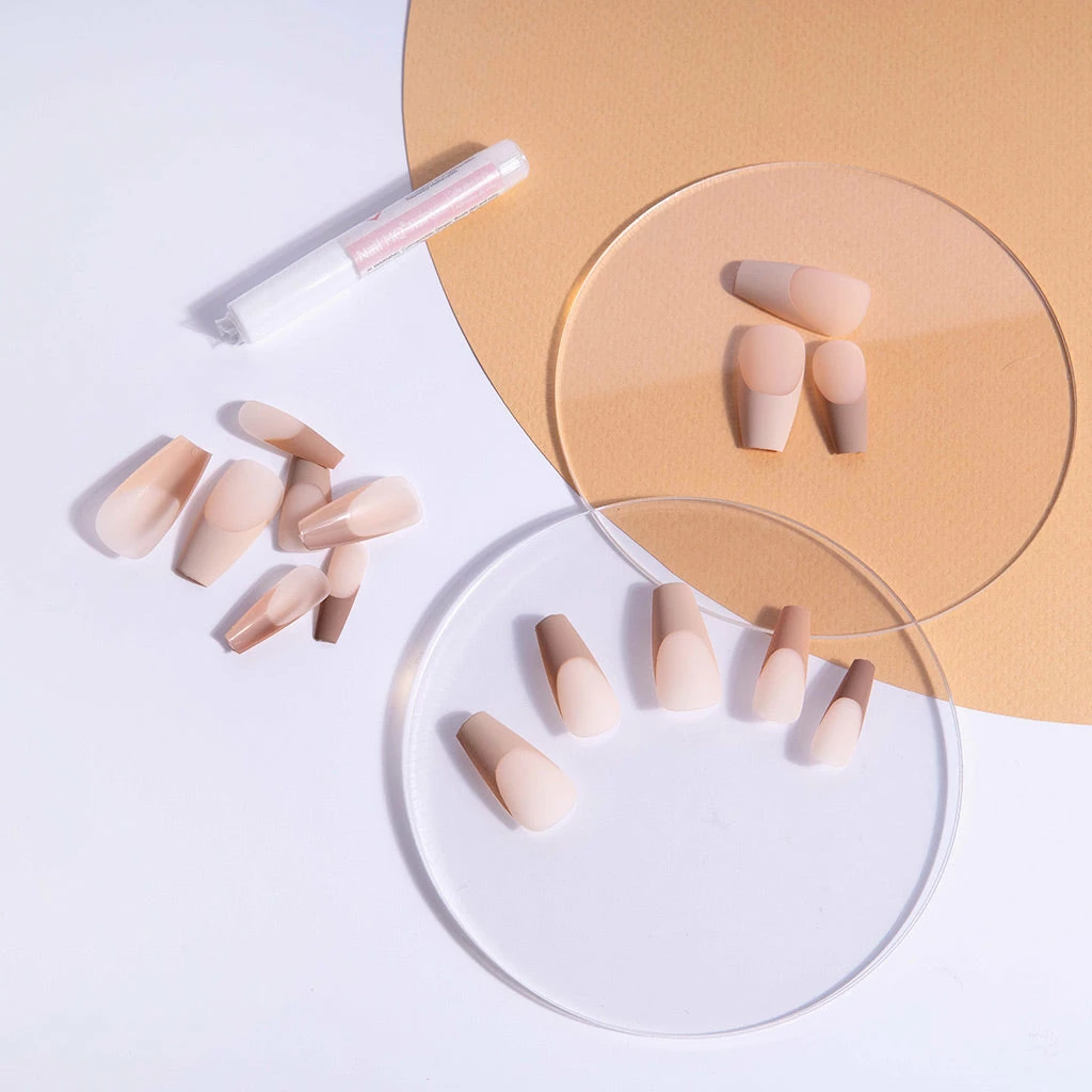 Nail HQ False Nails Long Coffin - Nude Tips New Arrivals 5 Nail HQ False Nails Long Coffin - Nude Tips New Arrivals