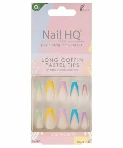 Nail HQ False Nails Long Coffin - Pastel Tips