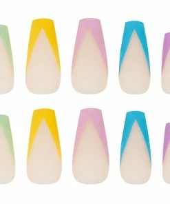 Nail HQ False Nails Long Coffin - Pastel Tips