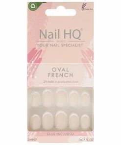 Nail HQ False Nails Oval - French New Arrivals