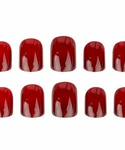 Nail HQ False Nails Square - Deep Red