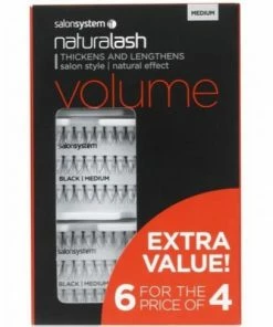 Salon System Individual Lashes Black Medium - 6 For 4 EXTRA VALUE PACK New Arrivals