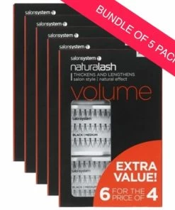 Best Sellers Salon System Individual Lashes Black Medium 6 For 4 EXTRA VALUE PACK (BUNDLE OF 5)